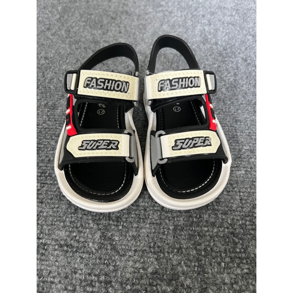 Sport Kids Toddler Sandals Black White Red Strappy Sporty Shoes EU Size 21 Z-208